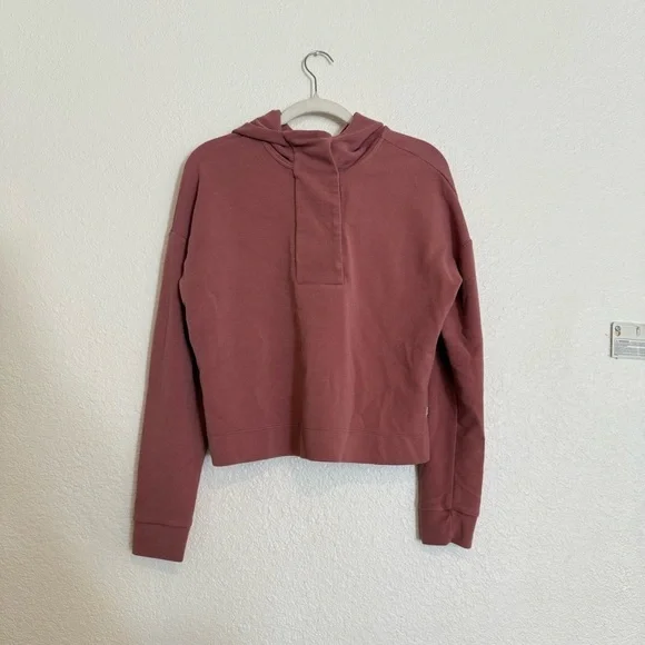Vuori Bayview Hoodie Pullover Top Women's Sz Xs Rosewood Thermal Knit - Picture 5 of 14